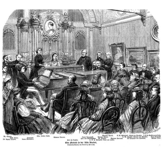 Salon de la chanteuse d'opéra française Pauline Viardot à Baden-Baden 8 décembre 1865